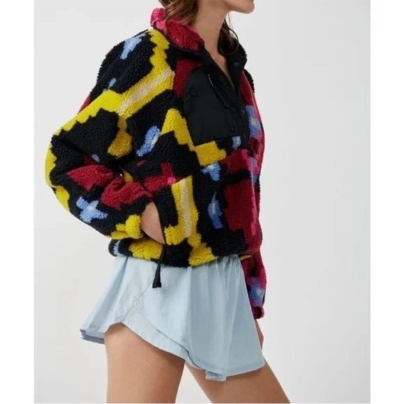 Free People Movement Hit the slopes Moroccan Print NEW pullover fleece - Picture 5 of 7
